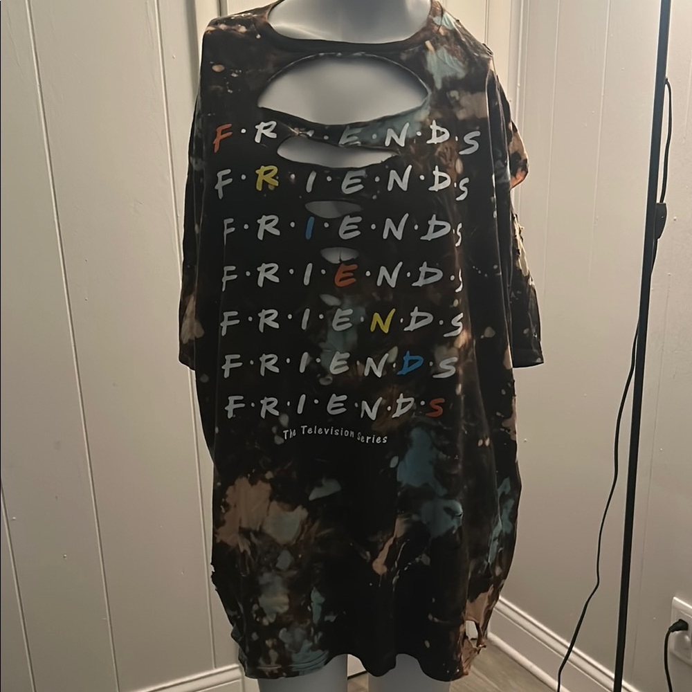 Custom Tie-Dye Friends Graphic T-Shirt
